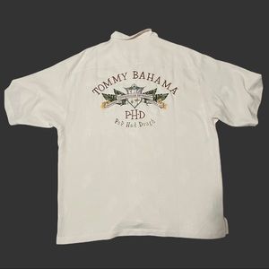 Vintage Tommy Bahama embroidered silk pineapple shirt XL